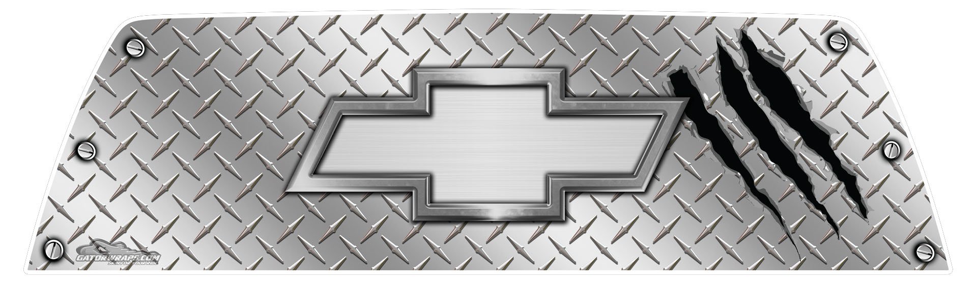 Chevy Diamond Plate - Window Graphic -"66 x 20" Full-Size Pick Up Truck