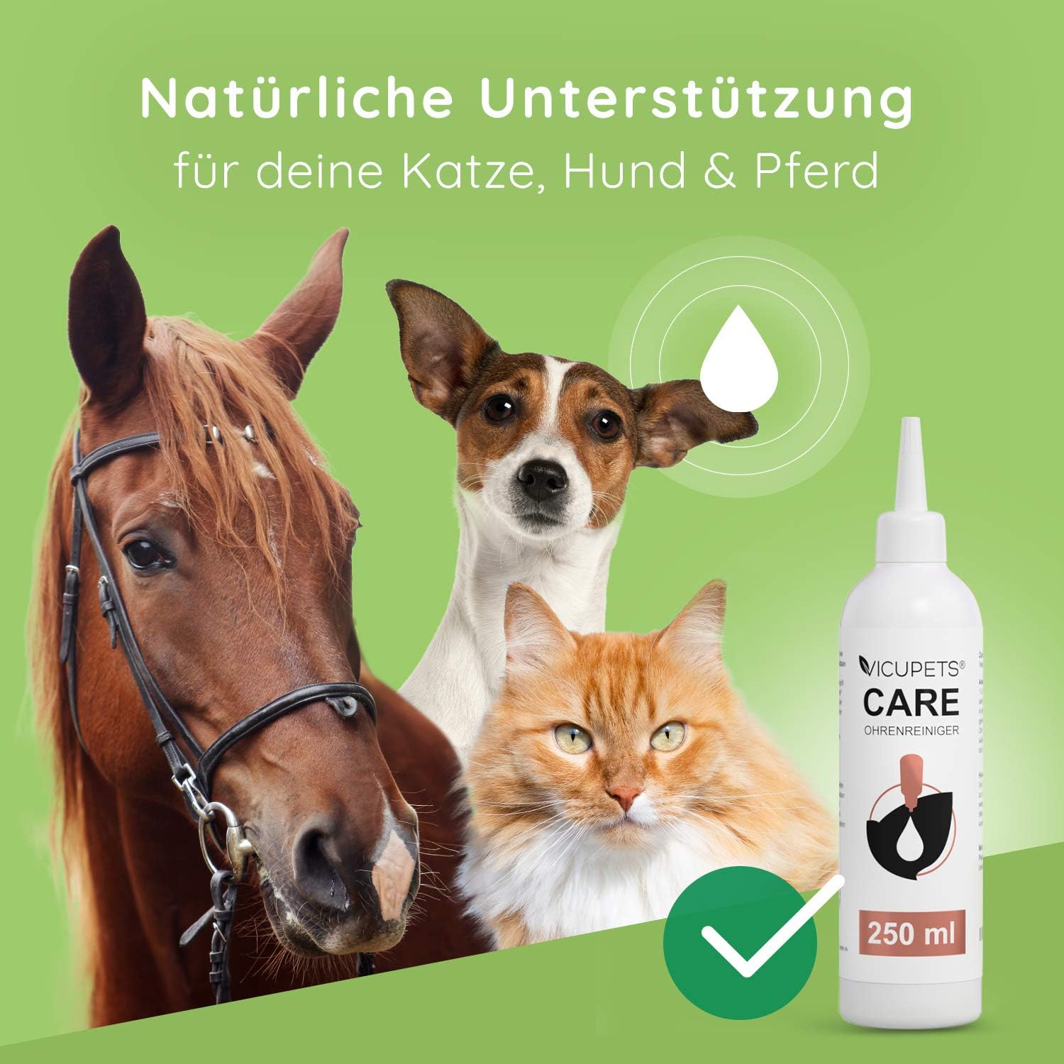 vicupets i ohrenreiniger fur hunde katzen und pferde i 250 ml i ohrenspulung fur haustiere i ohrreiniger mit kamille und hamamelis amazon de haustier