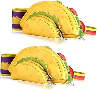 Cunno 2 Pcs Taco Fanny Pack Cinco De Mayo Yellow Taco Fanny Pack Bulk Summer Waist Pack 90s Fanny Pack for Adults Teens Cinco De Mayo Clothing Costume Accessories Gift