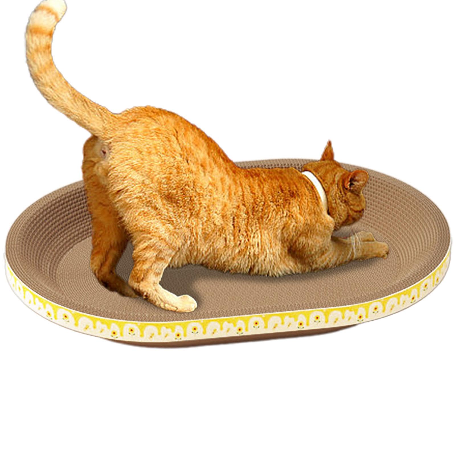 Cat Scratcher Cardboard - Runde Kratzmatte Für Katzen Mit Lounge-Funktion