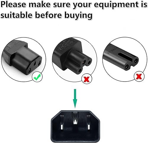 Miniatura 2 de GELRHORN - Cable de resorte eléctrico de 4.9 pies, 90 grados, 3 clavijas, NEMA 5-15P a IEC 320 C13, 10 A, 250 V15 A, 125 V, 18 WAG, ángulo