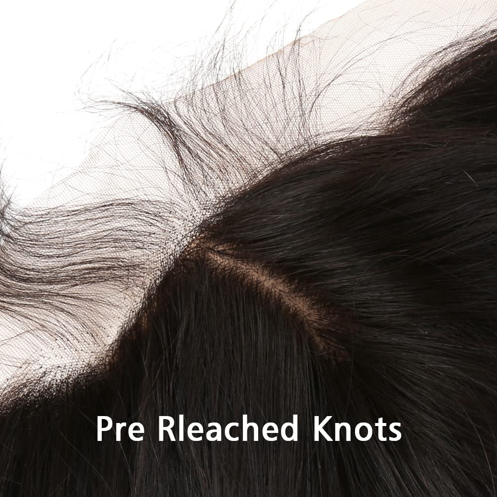 12A 13"x4" Body Wave Silk Base Lace Frontal Closure With Baby Hair Brazilian Virgin Hair Free Part Bleached Knots Natural Color 12inch