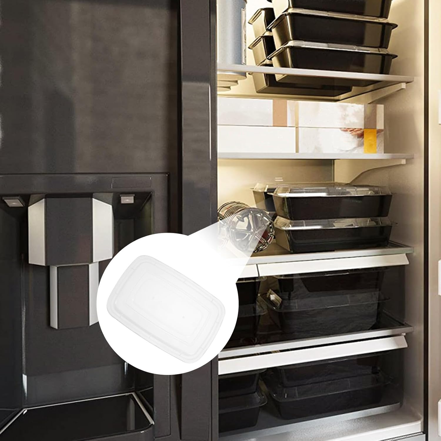 30pcs Black Plastic Food Storage Boxes Take out Containers with Lid Random Style Disposable Lunch Boxes for Food Packaging and Takeaway