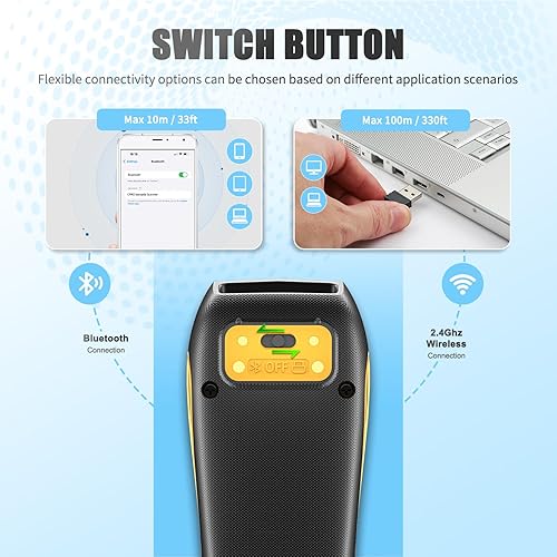 Miniatura 8 de NETUM CS8501 Escáner de código QR inalámbrico - Escáner de código de barras Bluetooth actualizado, mini lector de código de barras portátil 1D y 2D