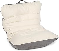 Vista 22 de Big Joe Roma - Puf para niños, sherpa de avena y rosa del desierto, gamuza vegana, 2 pies