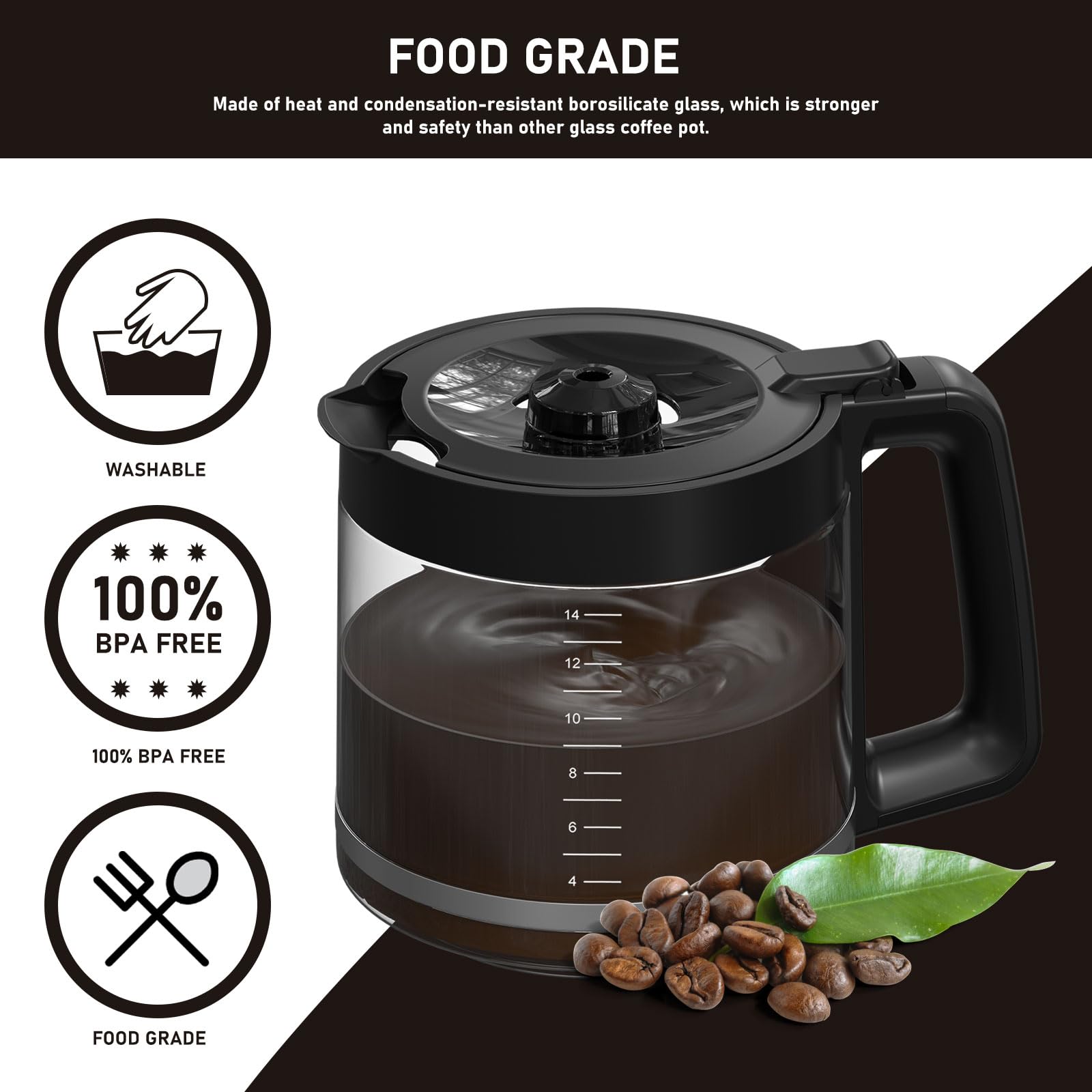 Amazon.com: 14-Cup DCM201CP Coffee Pot Replacement Compatible with