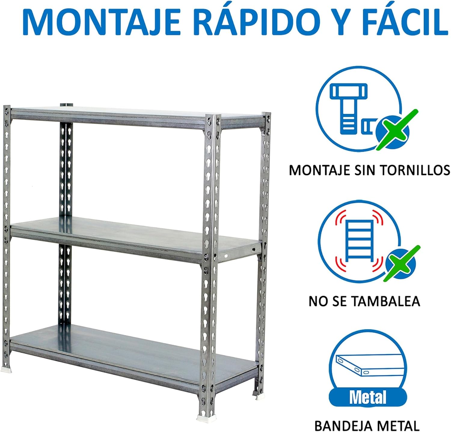 Metal Shelving Unit Without Simonclick Mini 3/400 900 GALVA/GALVA