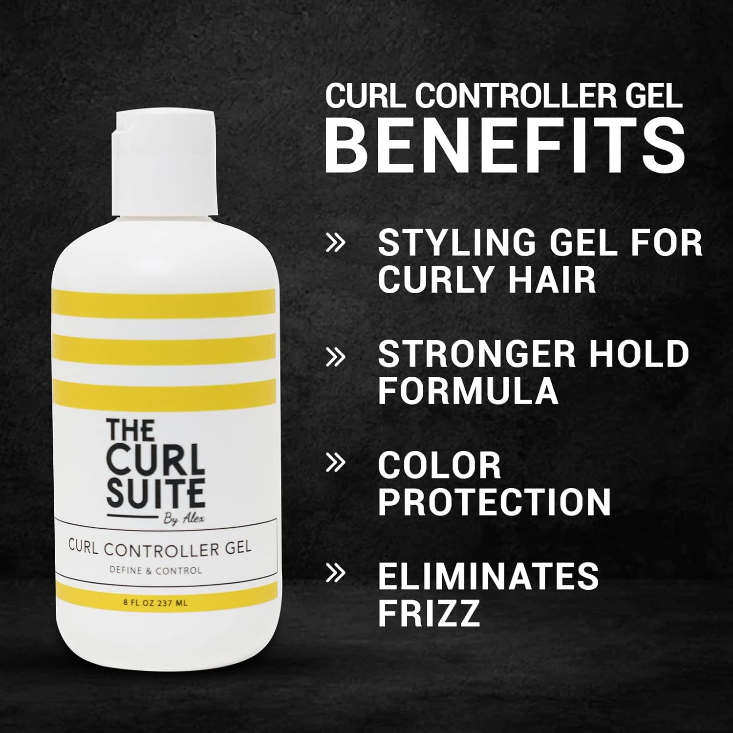 The Curl Suite Curl Controller - Long-Lasting Styling Gel for Curly, Coily, and Wavy Hair, Unisex (8 Oz)