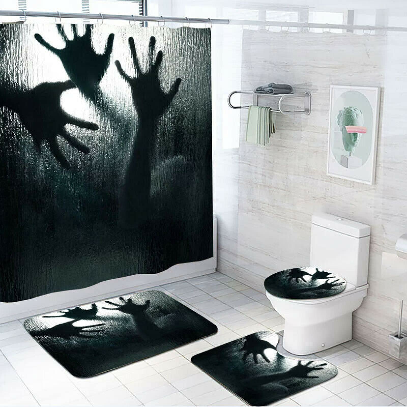 Halloween-Duschvorhang Haken – 12 Stück, Aus Harz & Metall, Mit Dekorativem Design