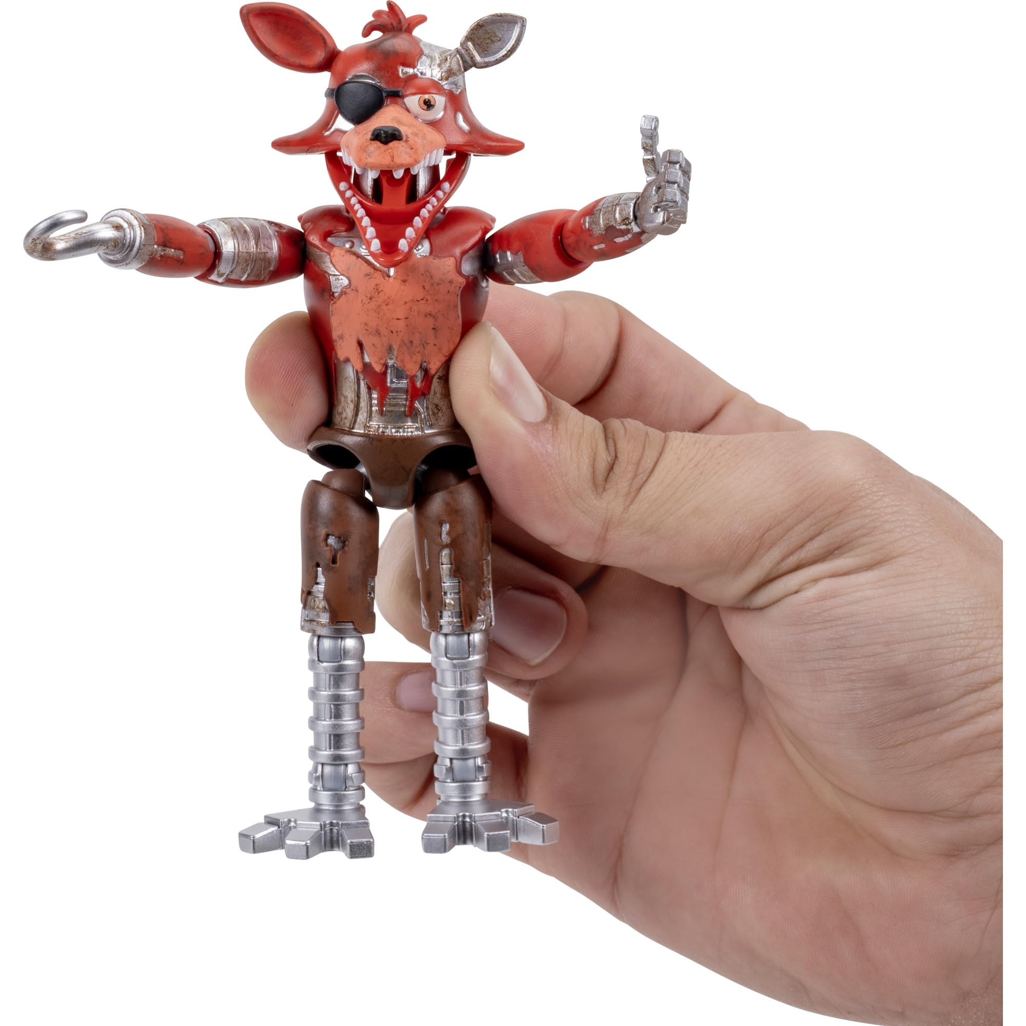 Jazwares Five Nights at Freddy’s Withered Foxy - 5-Inch Articulated Figure with Jumpscare Feature and Glow-in-The-Dark Eyes thumbnail 3