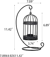 Vista 5 de Asense Portavelas de metal, modernos candelabros rústicos de granja, faroles decorativos para interiores y exteriores, mantel de mesa, estilo 1