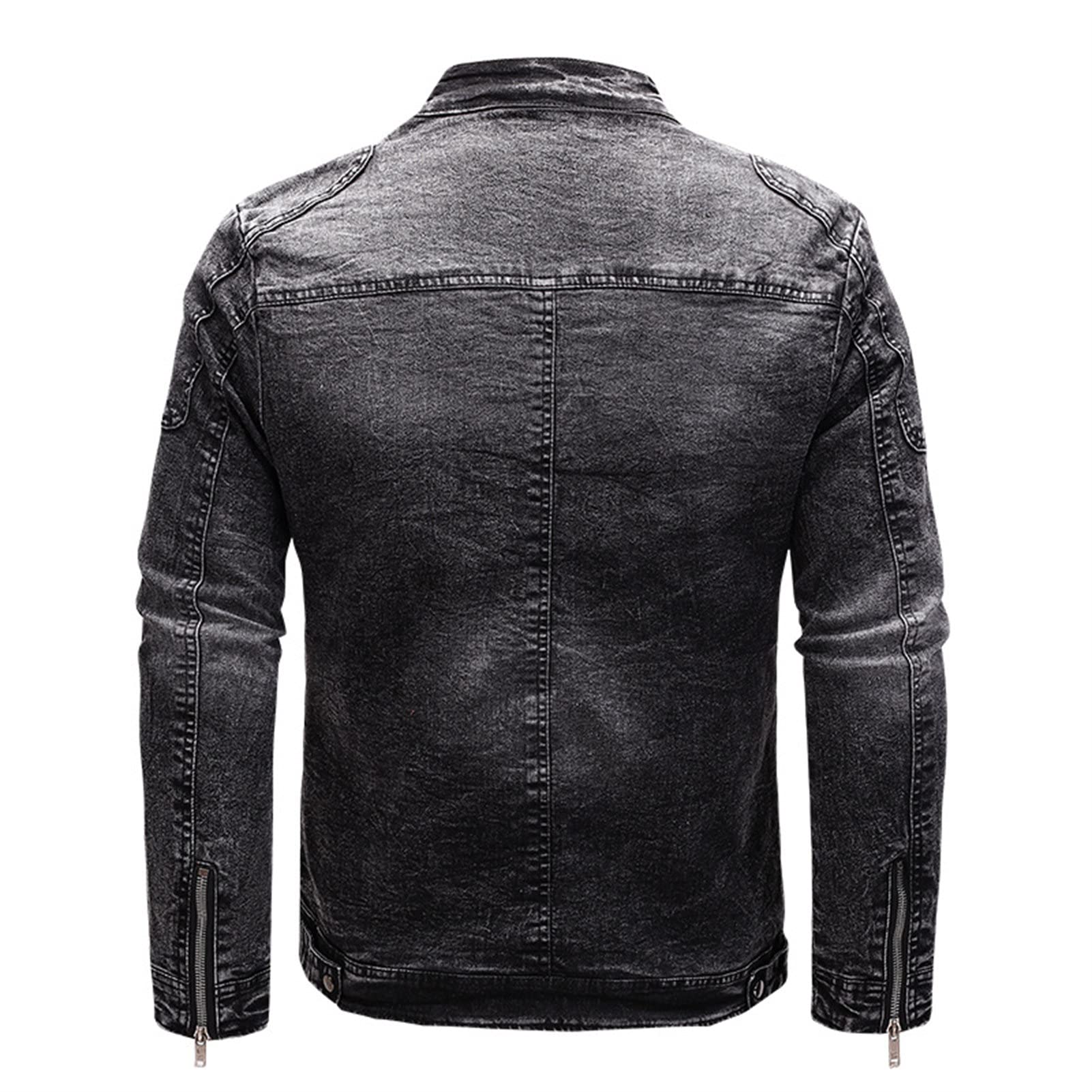 Amazon.com: Maiyifu-GJ Men's Fleece Lined Denim Jacket Stand
