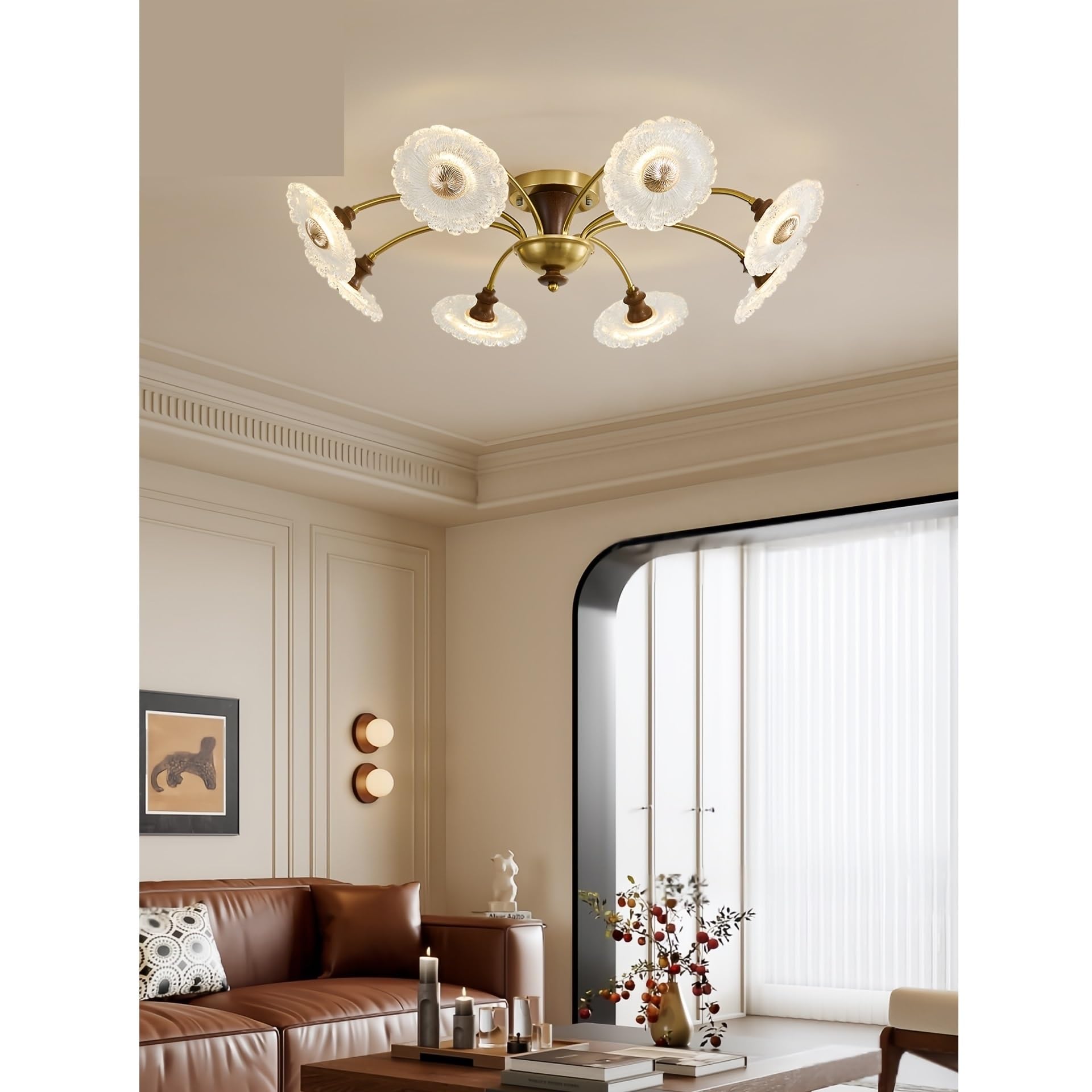 Lampa sufitowa Salon Balkon Oświetlenie Sypialnia Retro Drewniana Dekoracyjna Lampa Sufitowa w Stylu Średniowiecznym