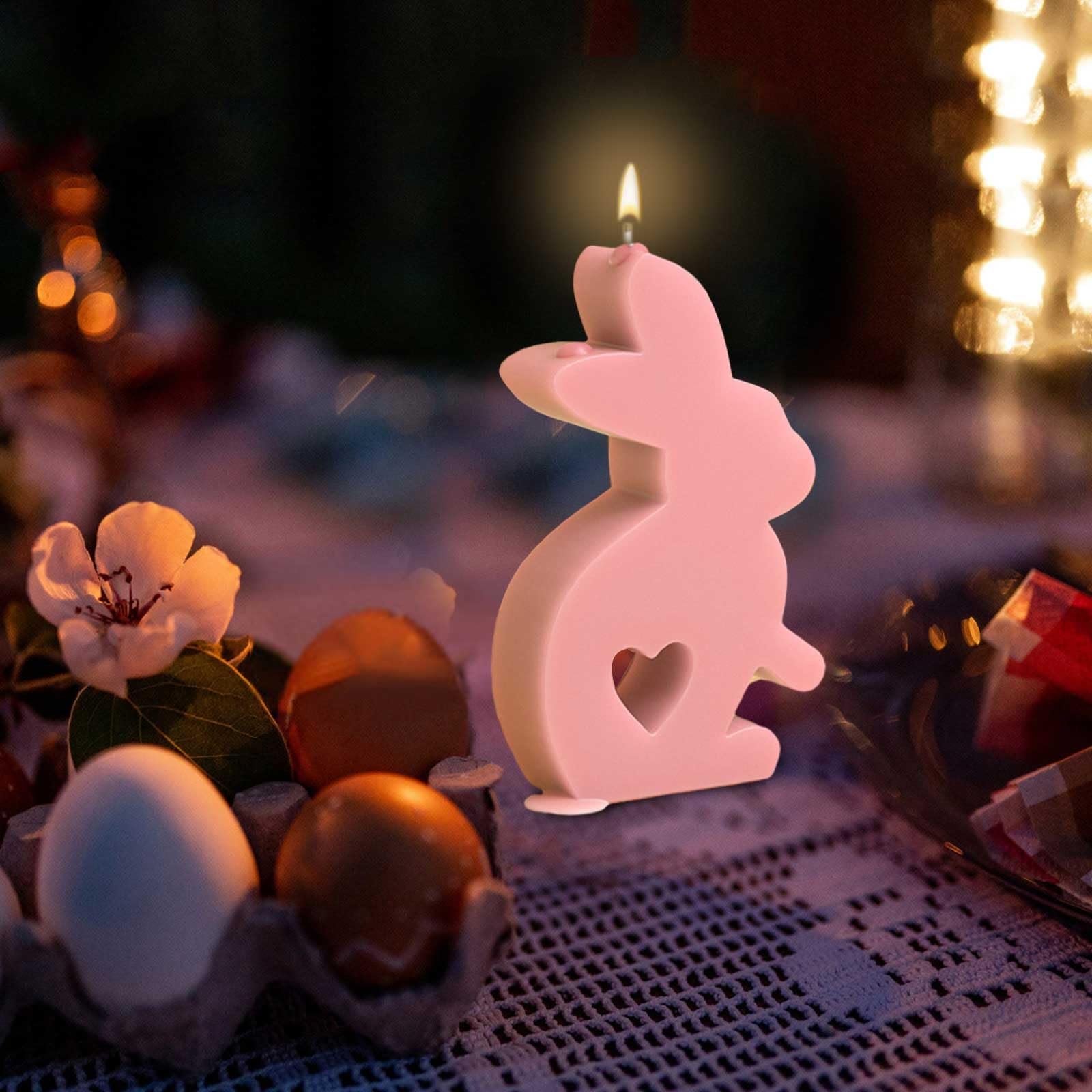 Stampi in silicone per conigli, per Pasqua, Pasqua, coniglietto pasquale, stampo in silicone per gesso, candele di cera di soia, artigianato (D