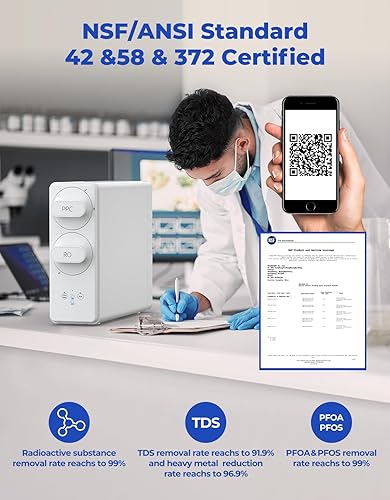 Miniatura 4 de Reinmoson (RMS-WP-RO400-RO) Reemplazo del filtro RO para el sistema de ósmosis inversa RMS-WP-RO400 24 meses de vida útil