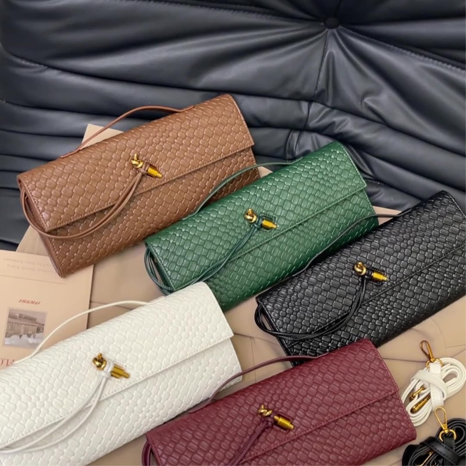 Torba crossbody, dzianinowa torba wieczorowa, francuskie dudy pozioma torebka, pojedyncze ramię