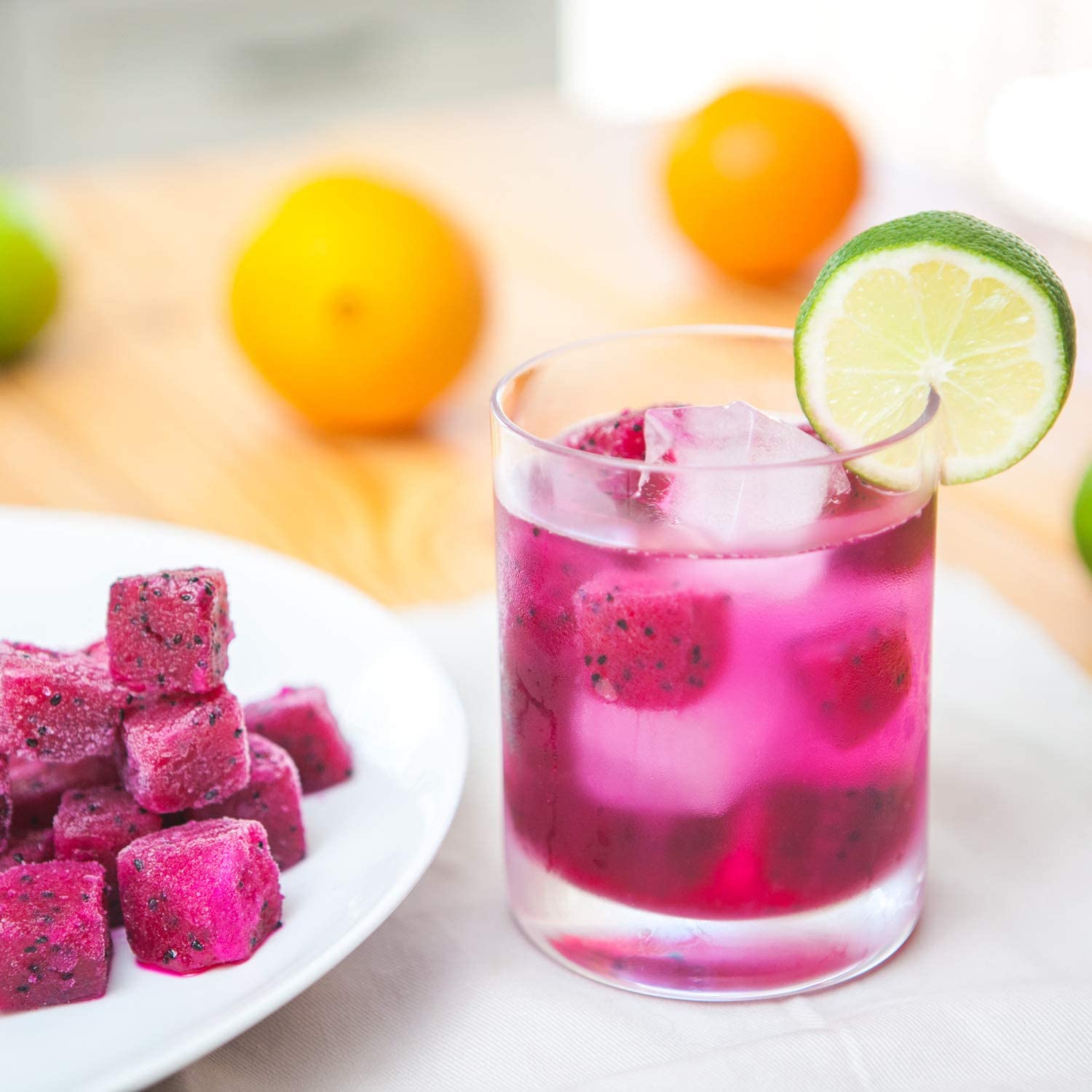 Pitaya Foods Natural Dragon Fruit Cubes, PrePackaged Frozen Fruit