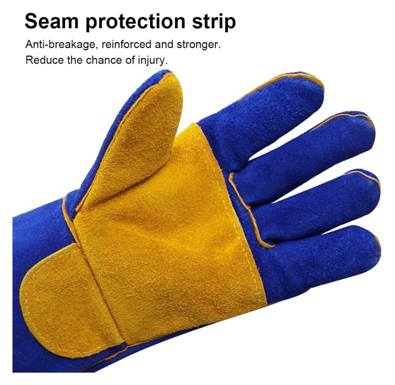 Gants de jardinage, gants de soudage en cuir, lot de 2 paires, gants de travail de soudeur TIG MIG en daim de vache 40 cm avec doublure, gants longs chauffants