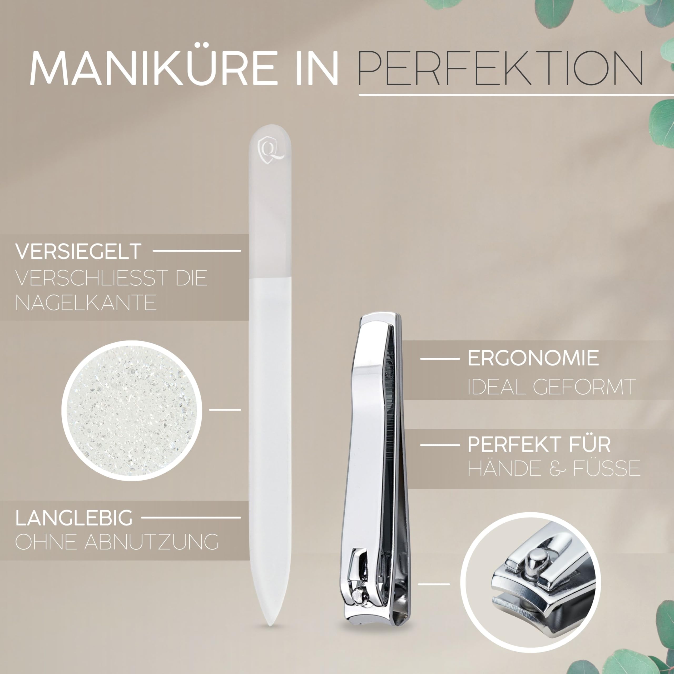 Marqus Solingen Komplett Maniküre Set 12 Teilig - Made in Germany, Nagelpflegeset in Hochwertigem Lederetui - Vollwertiges Set Und Perfektes Geschenk Für Frau & Mann
