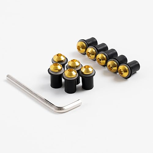 Miniatura 9 de WYNMOTO Tornillos universales para motocicleta, kit de tornillos de carenado, kit de tornillos de carenado, kit de aluminio CNC para Negro