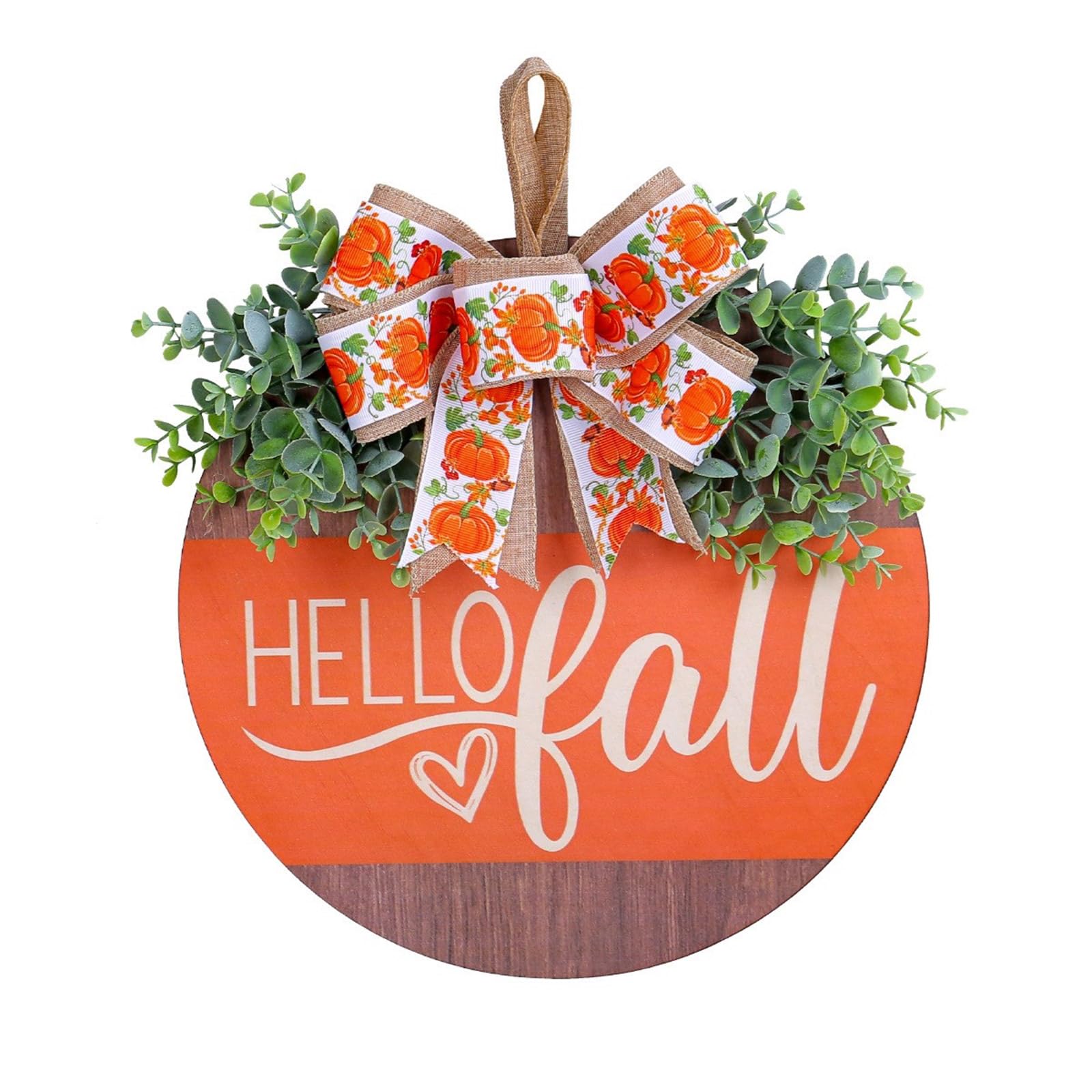 Elnwnnkc Fall Pumpkins Bowknot Wood Hanging Ornament Sign Fashion Accessory for Festival Home and Yard Decoration Garden Porch Adornment