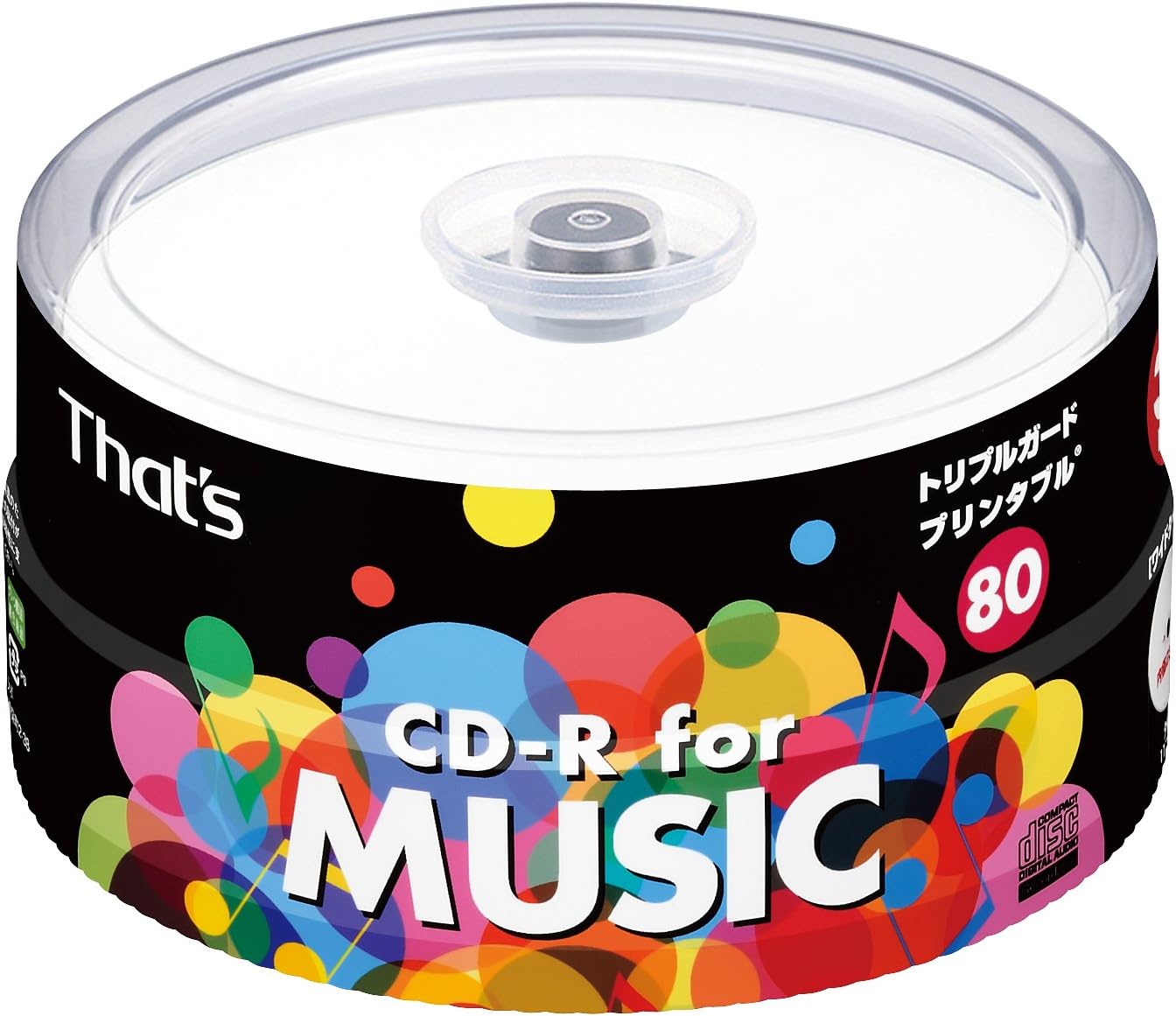 太陽誘電製 That's CD-R音楽用 24倍速80分 ワイドプリンタブル