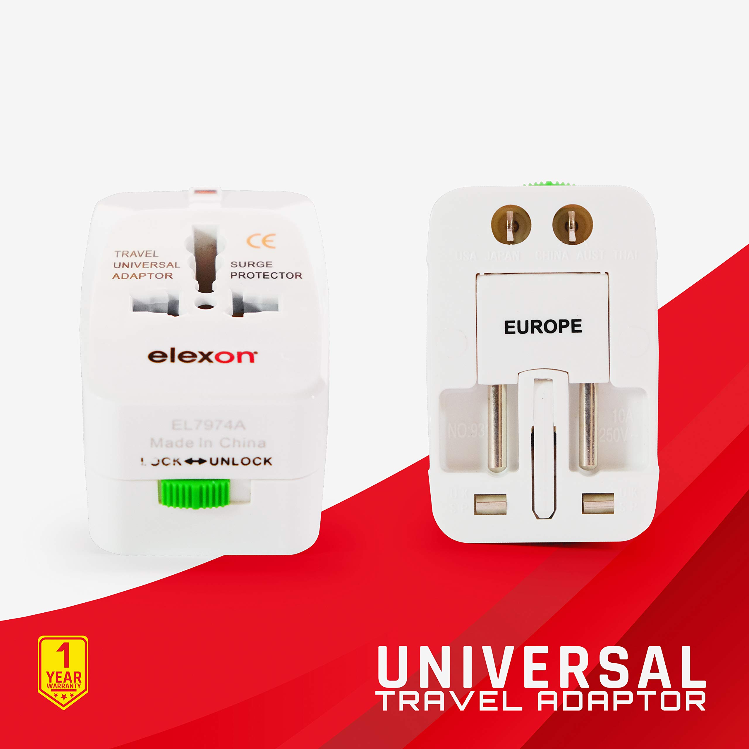 Multi Power Adapter with Surge Protection, Universal Plug with Power
