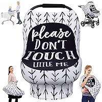 Vista 19 de Metplus Funda de asiento de automóvil sin contacto para bebés, fundas de lactancia para mamá, bufanda de lactancia, toldo multiusos para asiento