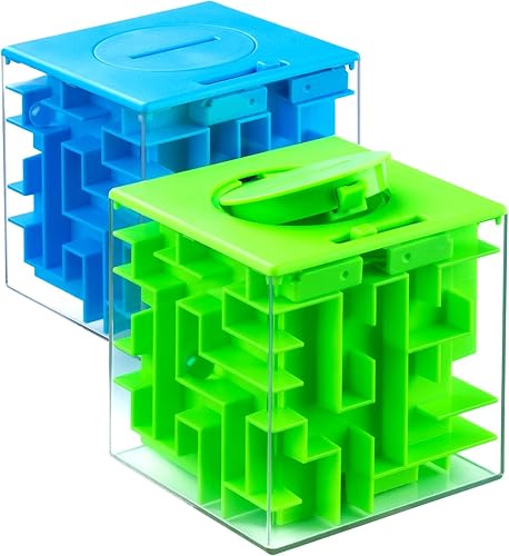 Caja de rompecabezas de laberinto de dinero (paquete de 2) para niños y adolescentes, hace que el regalo en efectivo sea más divertido