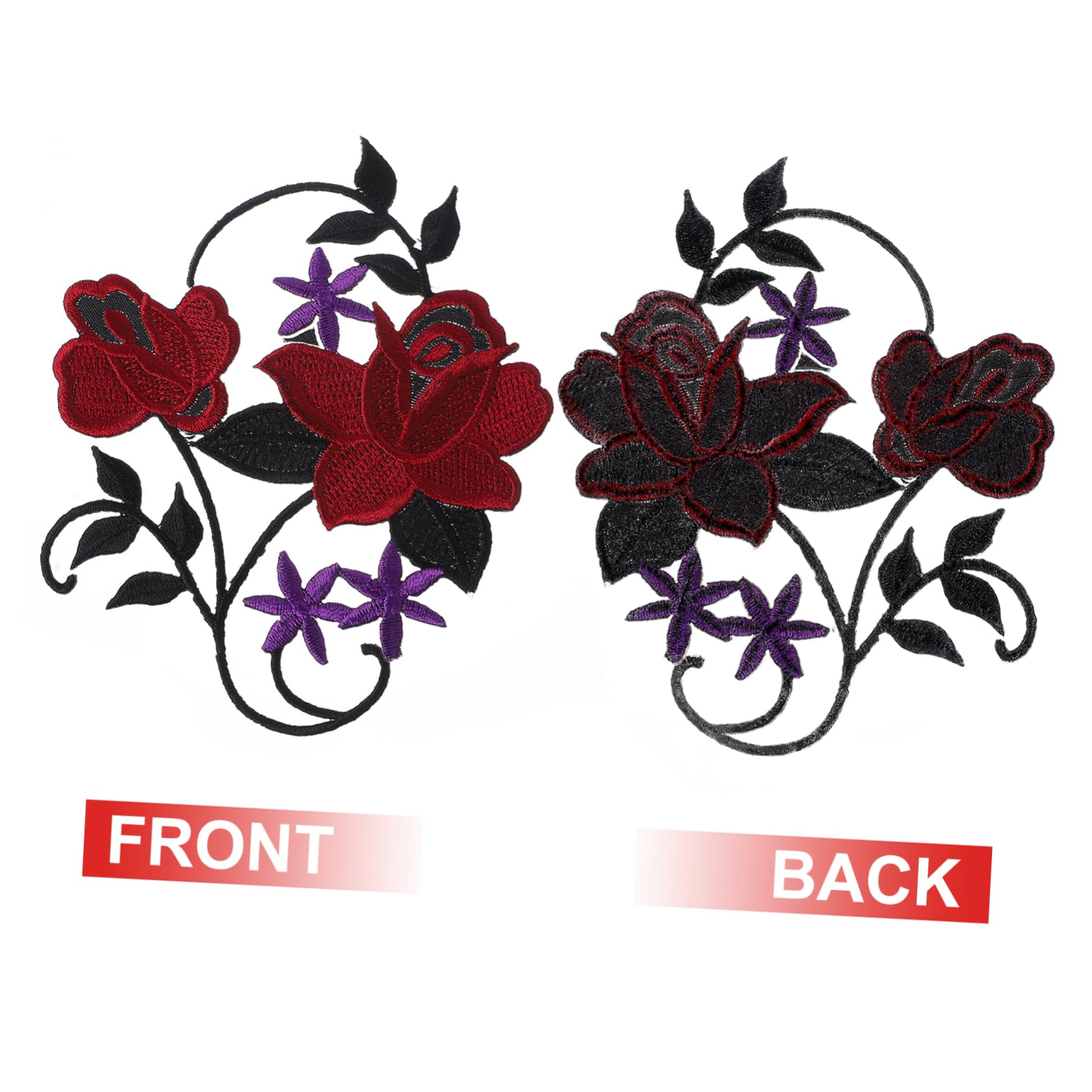 VILLCASE 3 Set Adesivi in Tessuto Ricamato Di Fiori Toppe Per Jeans Patch Per Abbigliamento Adesivi Per Borse Applicazione Patch Di Fiori Ricamati Adesivi Da Ricamo Stoffa 8 Pezzi*3
