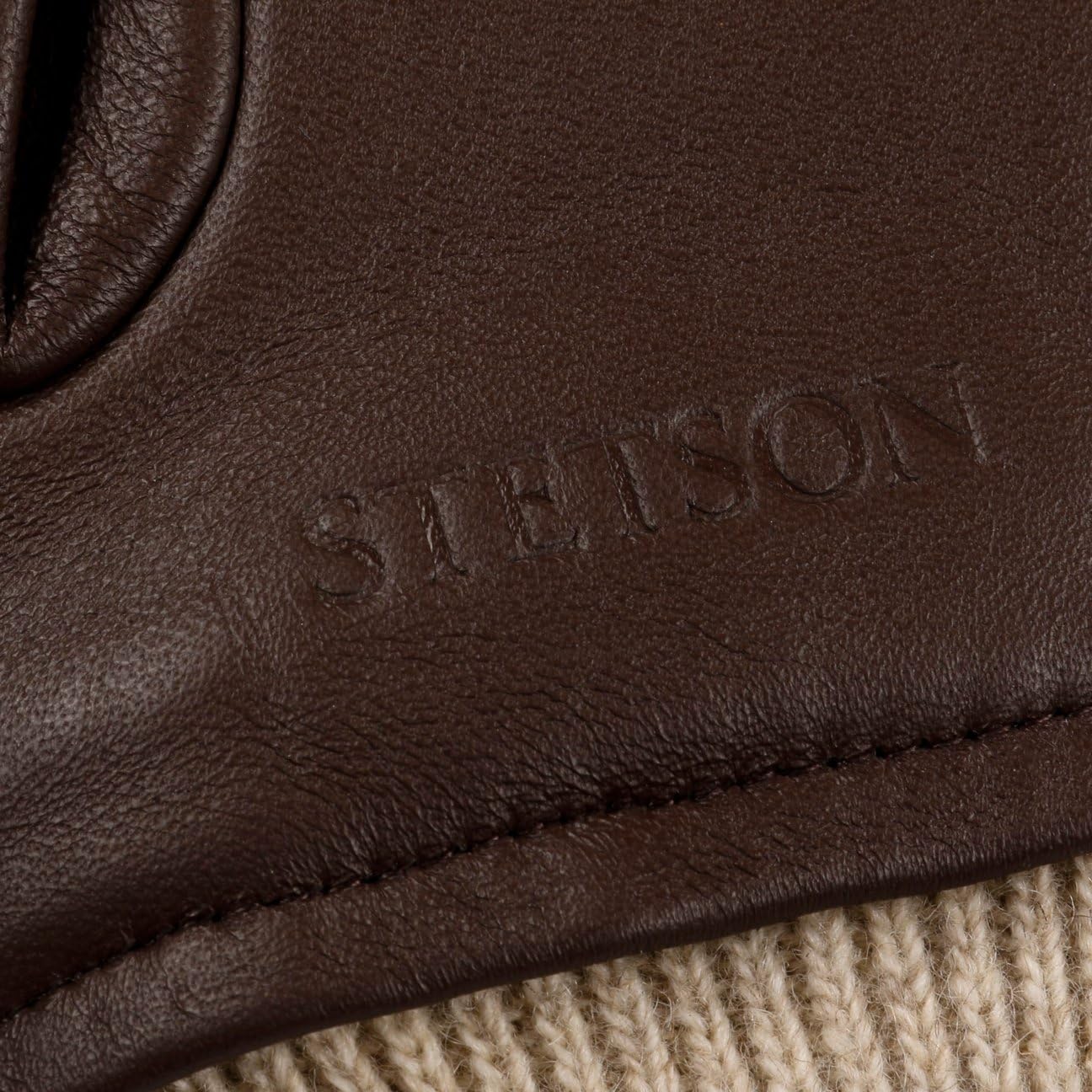 Stetson Conductive Sheepskin Lederhandschuhe Einfarbige Handschuhe Kontrastschaft Elegante Fingerhandschuhe Herren Herbst Winter