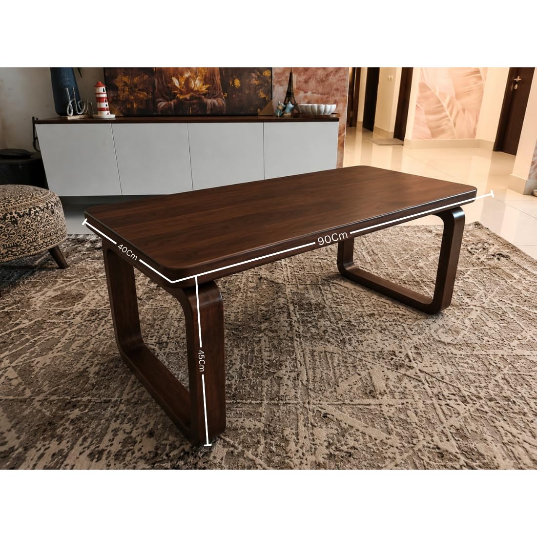 Wooden Expert Handmade Big Size 36x16x17inch Solid Wood Coffee Table for Living Room Wooden – Modern Walnut Minimalist Mid-Century Design Coffee Table for Living Room Wooden (Walnut)