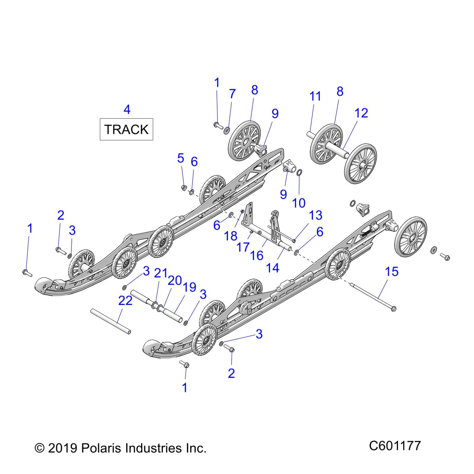 Polaris Snowmobile Cobra Trail Snowmobile Tracks