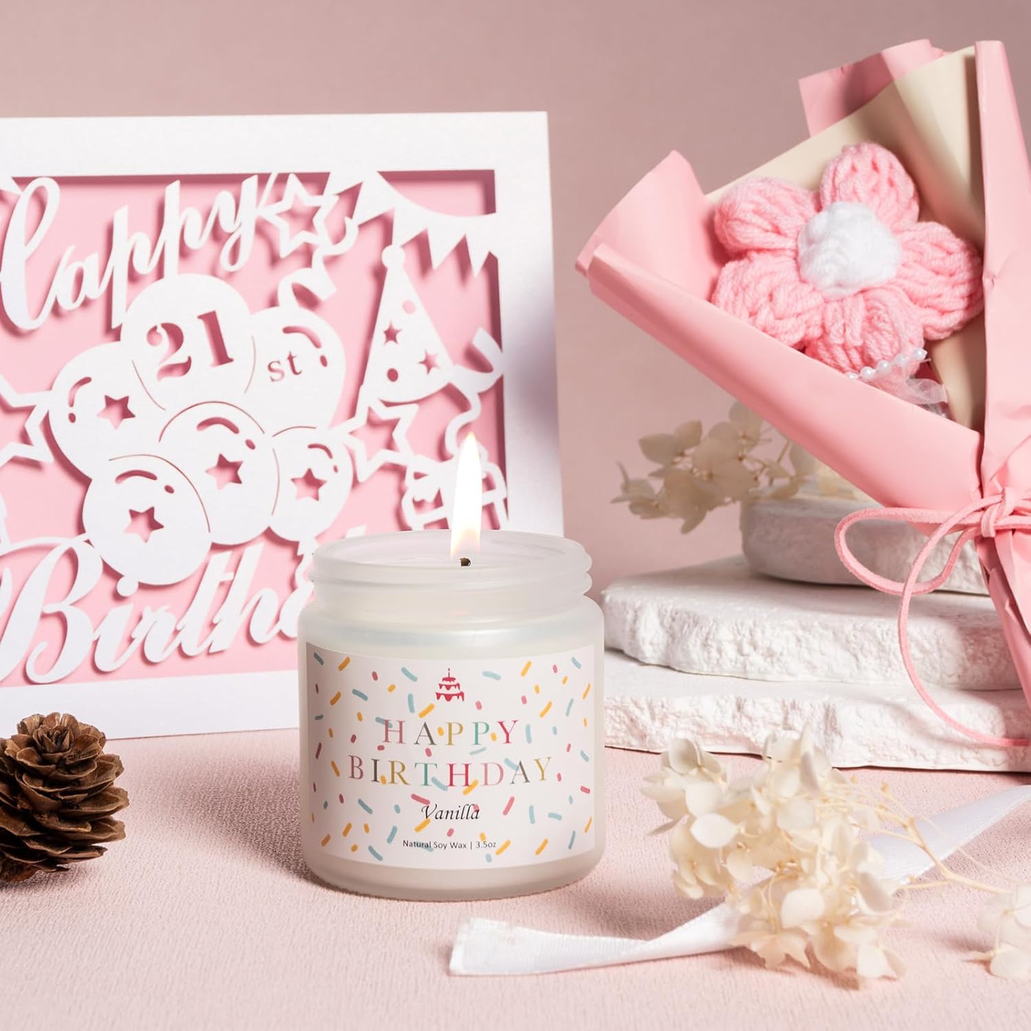 21st Birthday Gifts For Her, 21 Year Old Gift Ideas for Women Female Girlfriend, 7Pcs Happy 21st Birthday Basket Decorations, Pink Presents Box for Friends, Sister, Niece, Daughter - Image 4