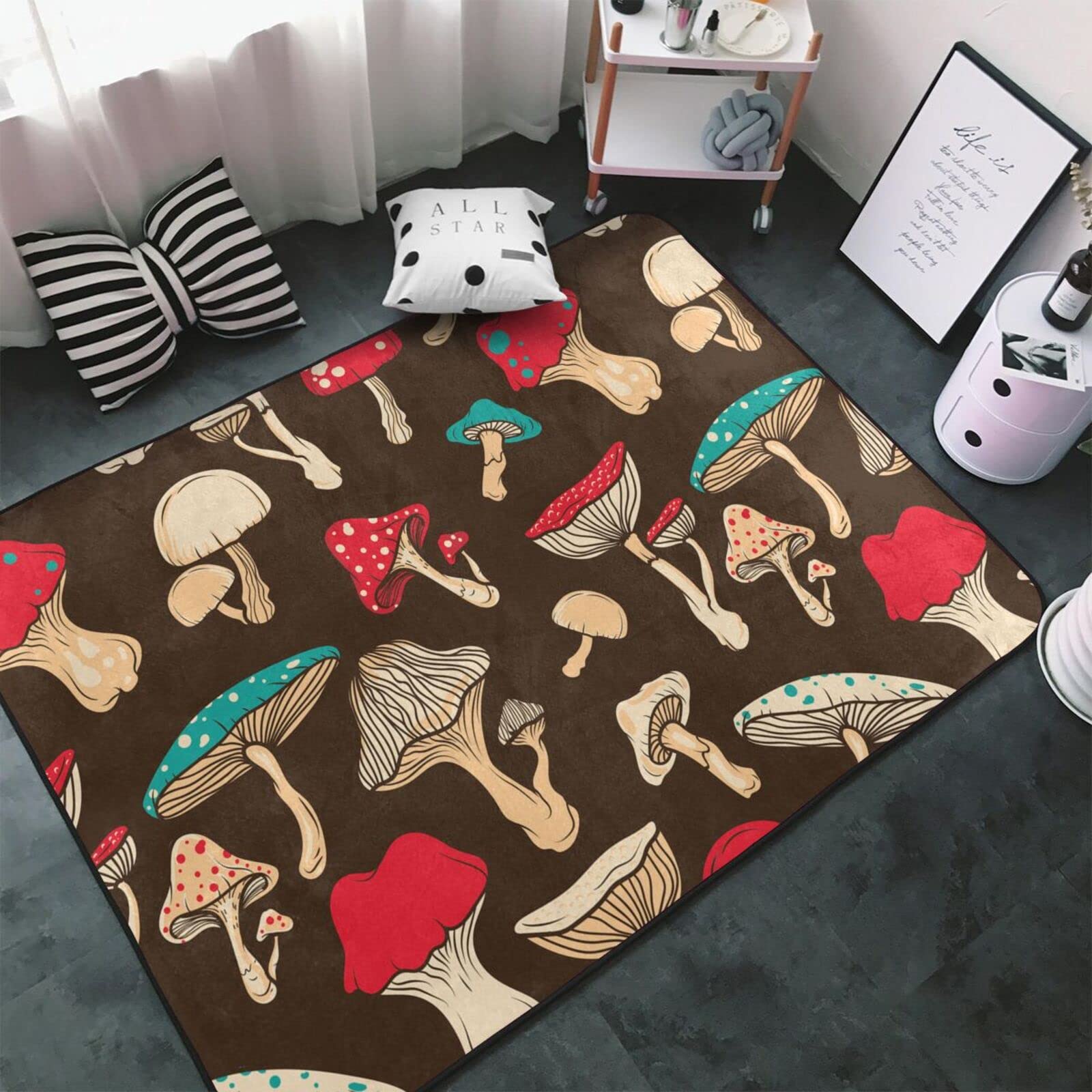 Amazon | きのこ キノコ しいたけ (1) カーペット 長方形 ラグマット Amazon | きのこ キノコ しいたけ (1) カーペット 長方形 ラグマット