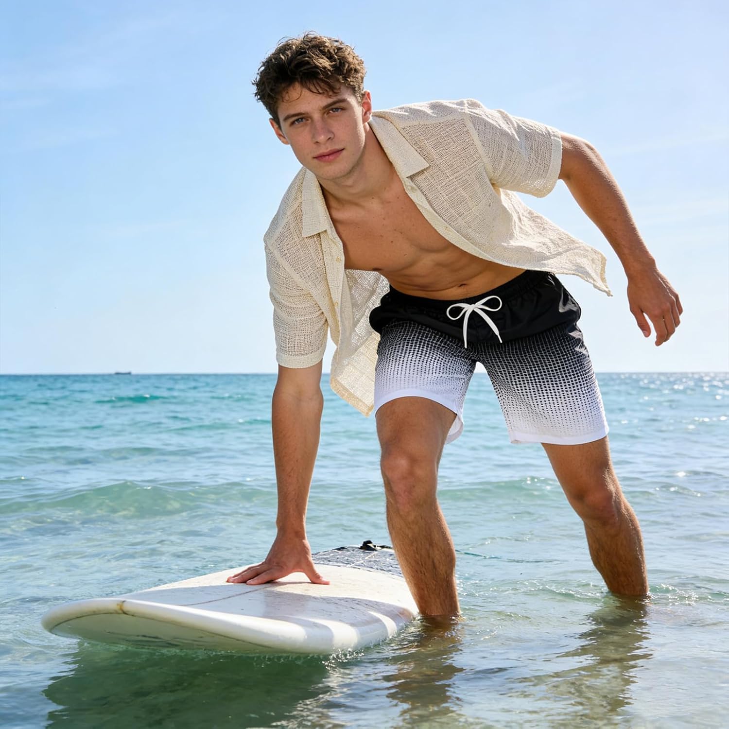 westwolf Men's Swim Trunks with Compression Liner 9" Quick Dry Board Shorts - Image 3