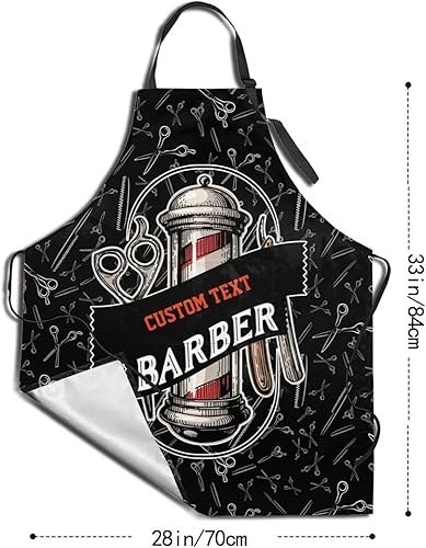Miniatura 9 de Delantal de peluquería personalizado para hombres y mujeres, delantal de peluquería con texto personalizado, delantal con babero personalizado para