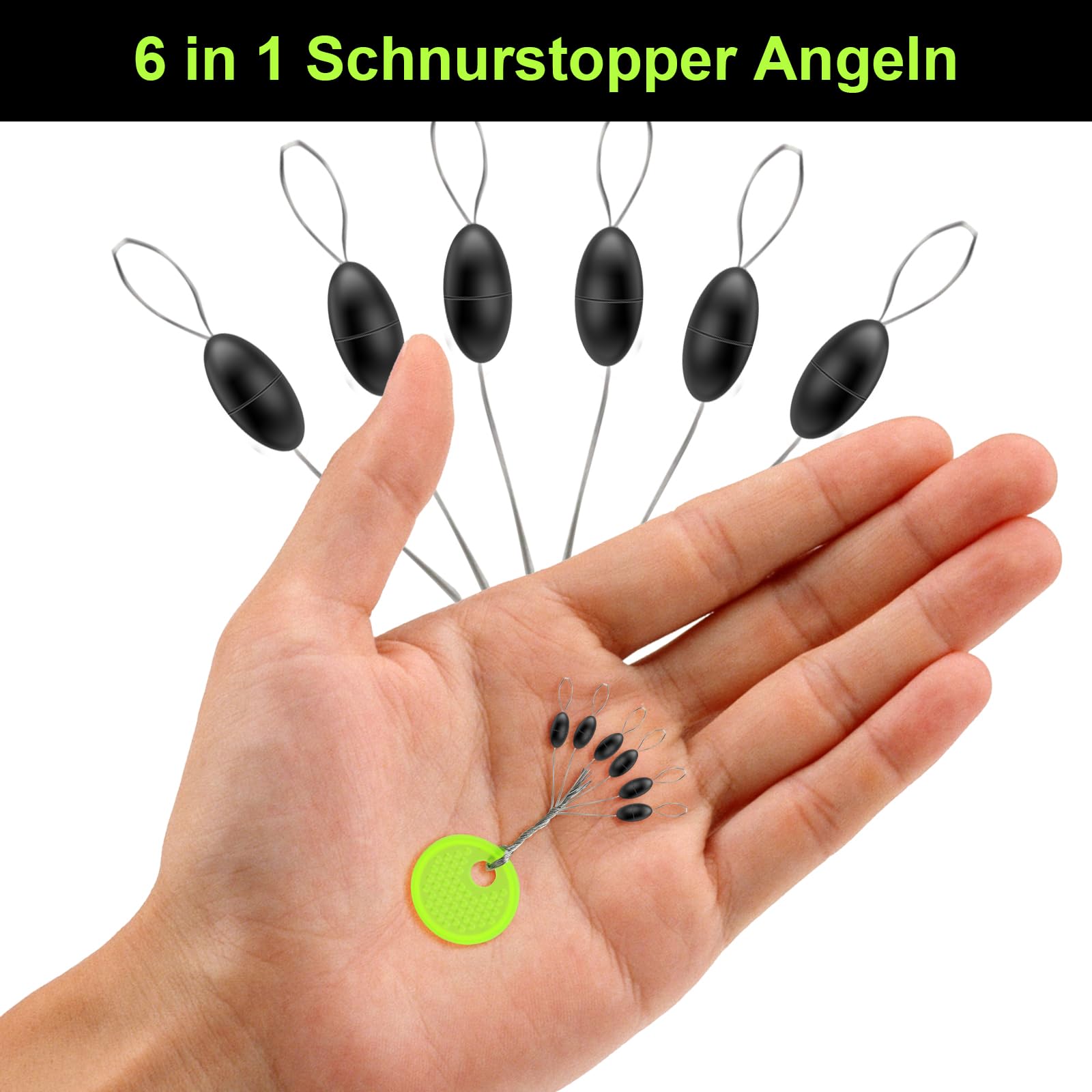 150 Tappi Di Gomma Per Pesca - Set 6 In 1, Per Linee E Galleggianti, Diametri 1.6-4mm - Foto 6