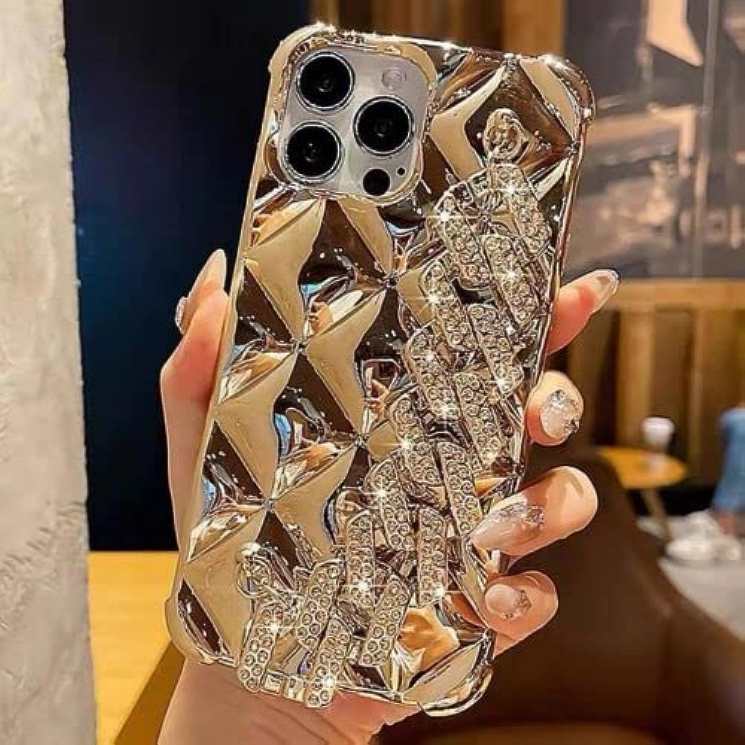 Iphone Golden Phone Case Diamond Max Gold Luxury Phone Case Iphone 12 Pro Max Diamond Rhinestones Iphone Golden Phone Case Diamond Max Gold Luxury Phone Case Iphone 12 Pro Max Diamond Rhinestones