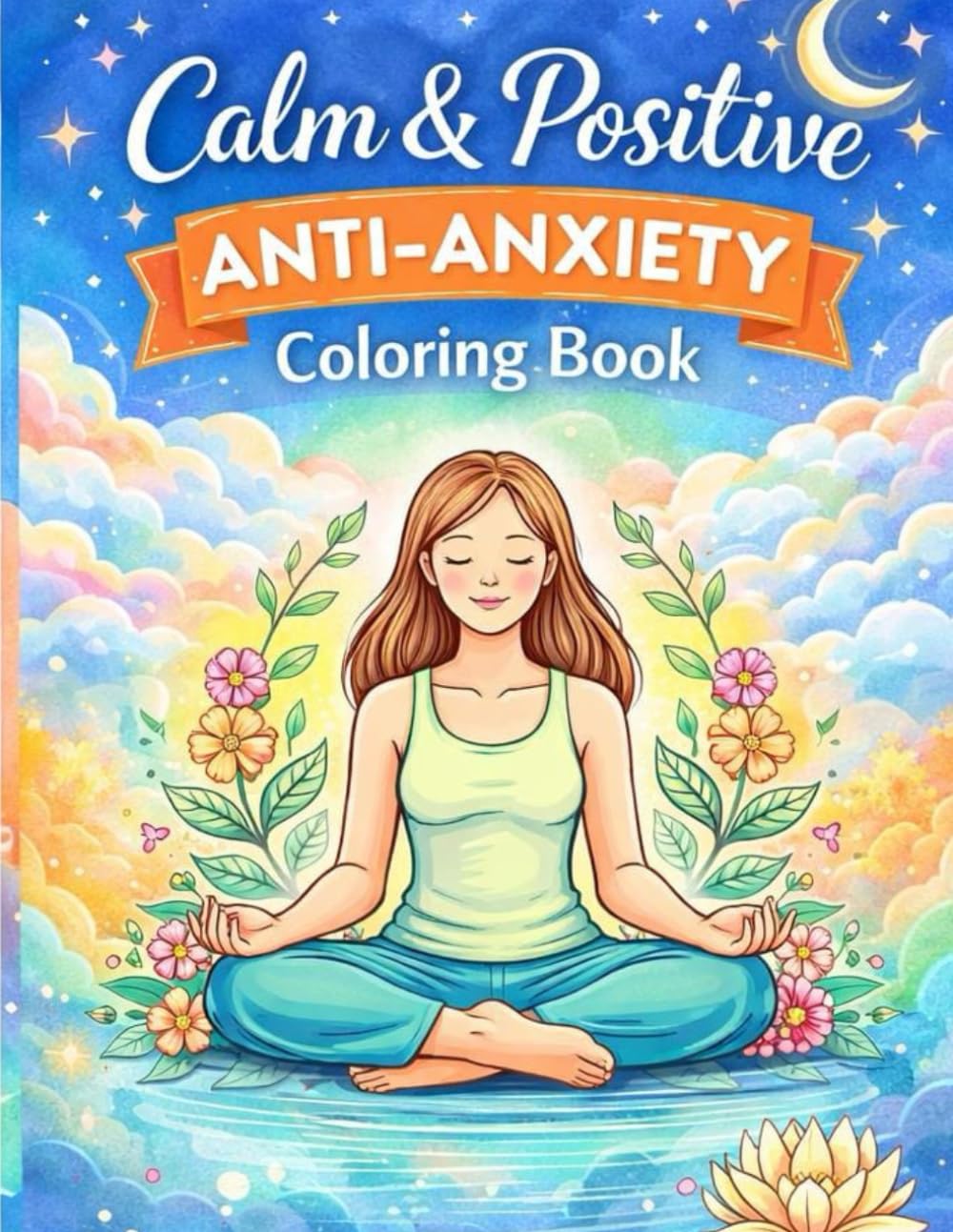 Calm and Positive Anti-Anxiety Coloring Book: Relaxing coloring pages to calm the mind, reduce stress .