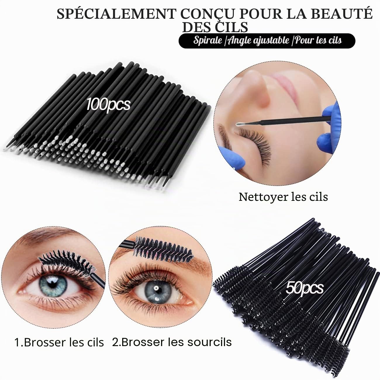 Kit d'extension de cils pour débutants avec tête de mannequin de cils, paupières remplaçables, faux cils, bandes d'entraînement pour cils, vaporisateur facial, pince à épiler, colle, ventilateur USB