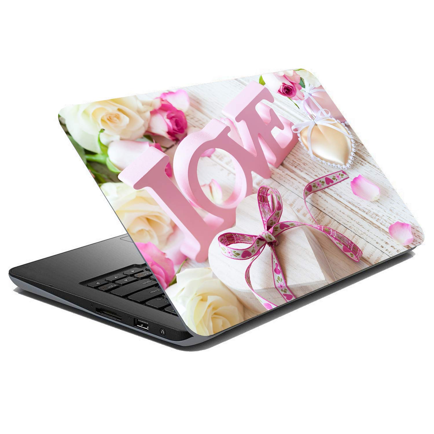 wallpics® Love Laptop Skin Fully Waterproof Vinyl Sticker for Dell | Hp | Toshiba | Acer | Asus and All Models (12X16inch) lap5206