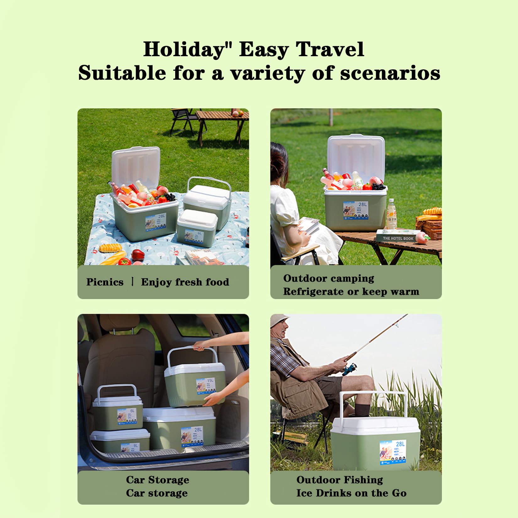 Récipients isothermes pour Aliments et Boissons, 6L~28L, différentes Tailles Disponibles, adaptés au Camping en Plein air