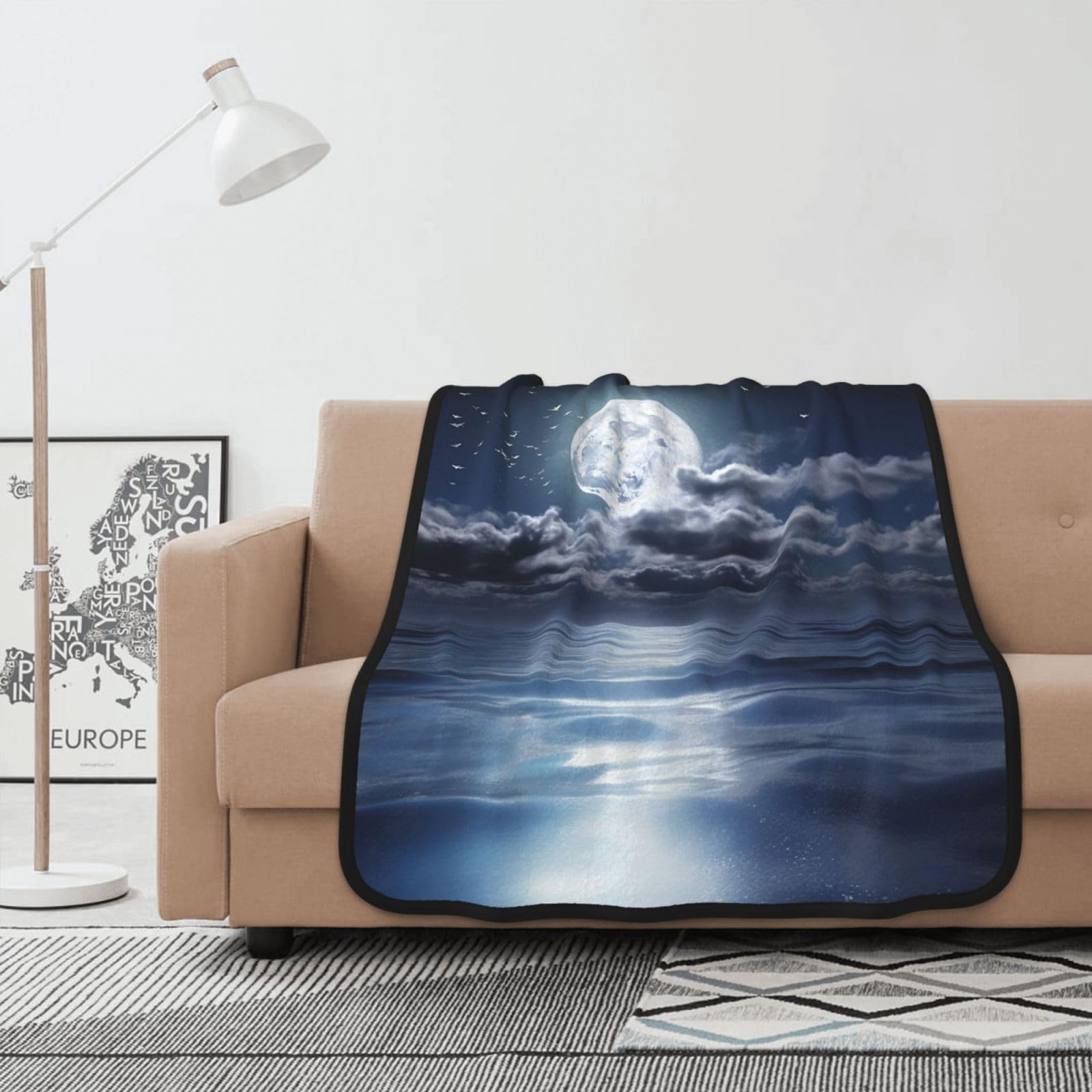 Couverture polaire lune magique jeté de canapé flanelle pour un nid de douceur réconfortant