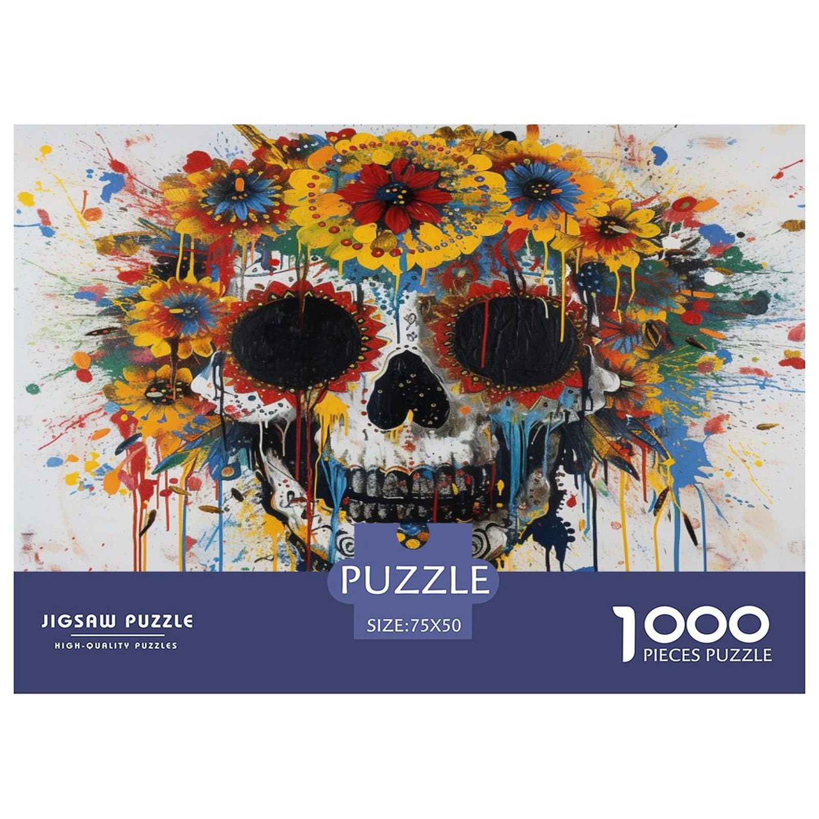 Czaszka Puzzle 1000 sztuk Puzzle 1000 sztuk dla dorosłych Edukacja Puzzle Wymagająca gra dla dorosłych Dekoracja domu 1000 sztuk (75 x 50 cm)