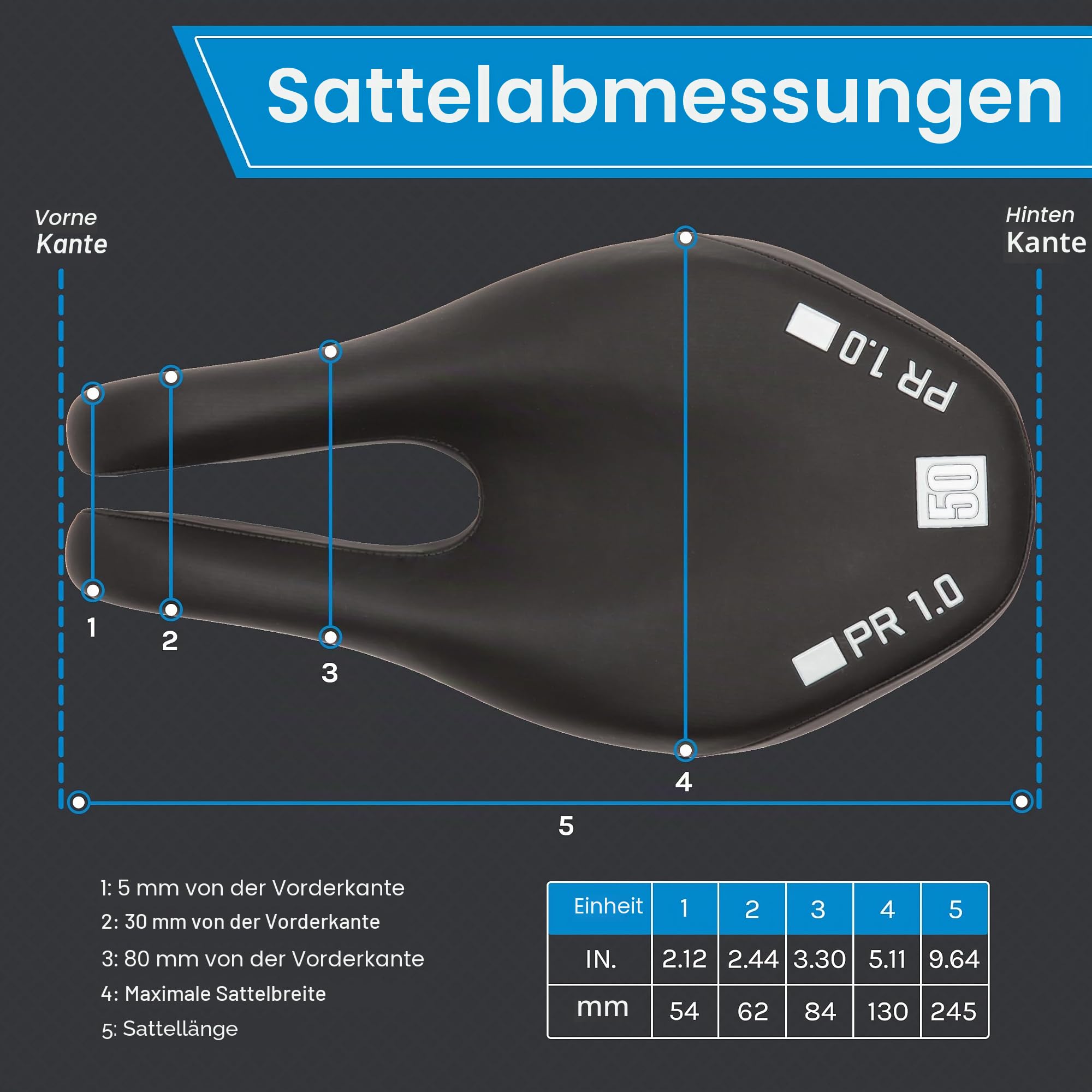 ISM PR Series Noseless Fahrradsattel Anatomische Entlastung Fahrradsattel für Hybridfahrräder, Zeitfahrräder, Rennräder und Mountainbikes - Keine Nase Fahrradsattel für Reduzierte Taubheit und