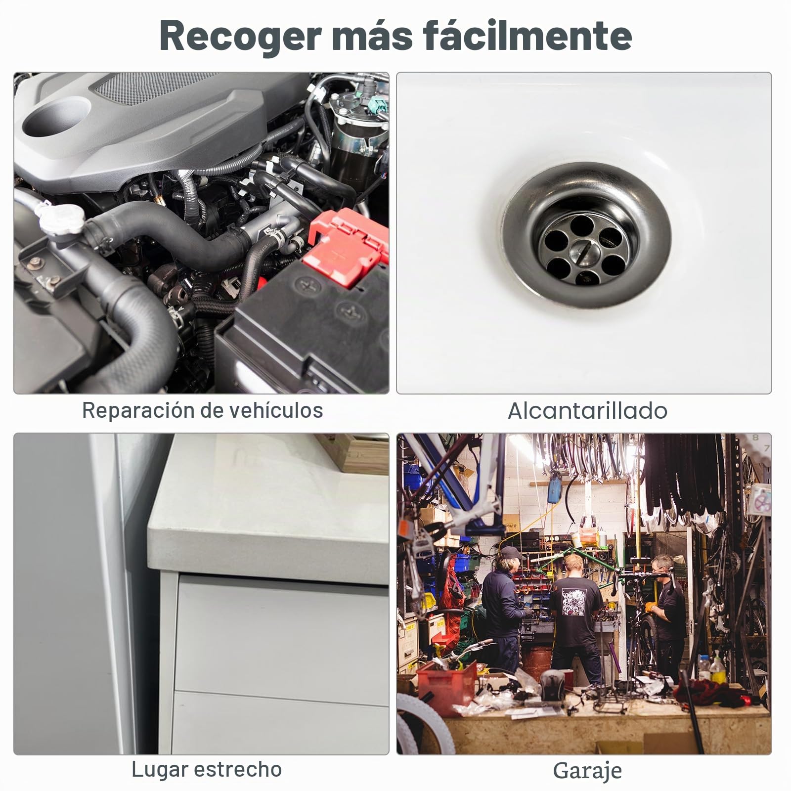 Housolution Recogedor Magnético de Cuatro Garras, Barredora de Recogida de la Manguera Flexible con LED Luz, Herramienta de Ayuda Flexible y Larga para Recolección de Basura - Azul