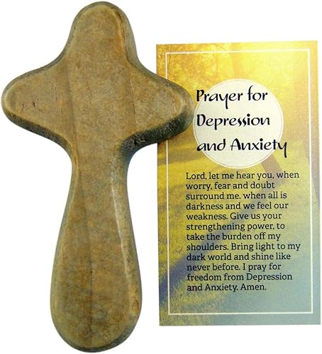 Miniatura 3 de Westmon Works Juego de oración para la depresión y la ansiedad, paquete de tarjetas sagradas y cruz de madera de mano