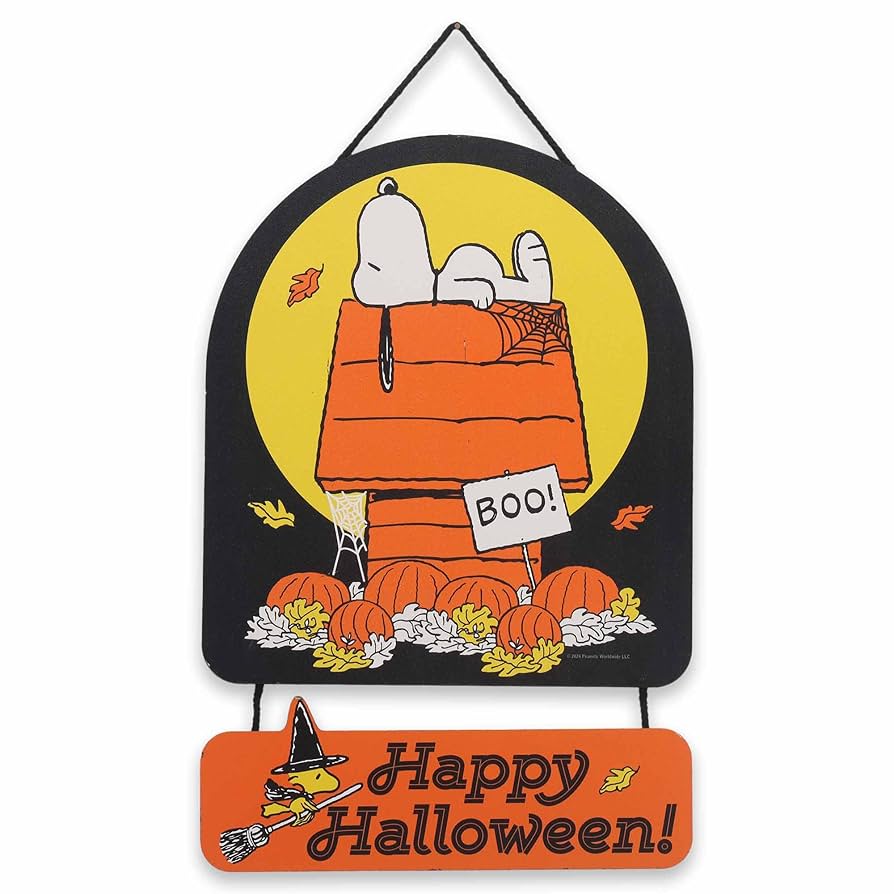 PEANUTS - SNOOPY　HALLOWEEN　木製　壁掛け Amazon.com: Peanuts Snoopy and Woodstock Happy Halloween