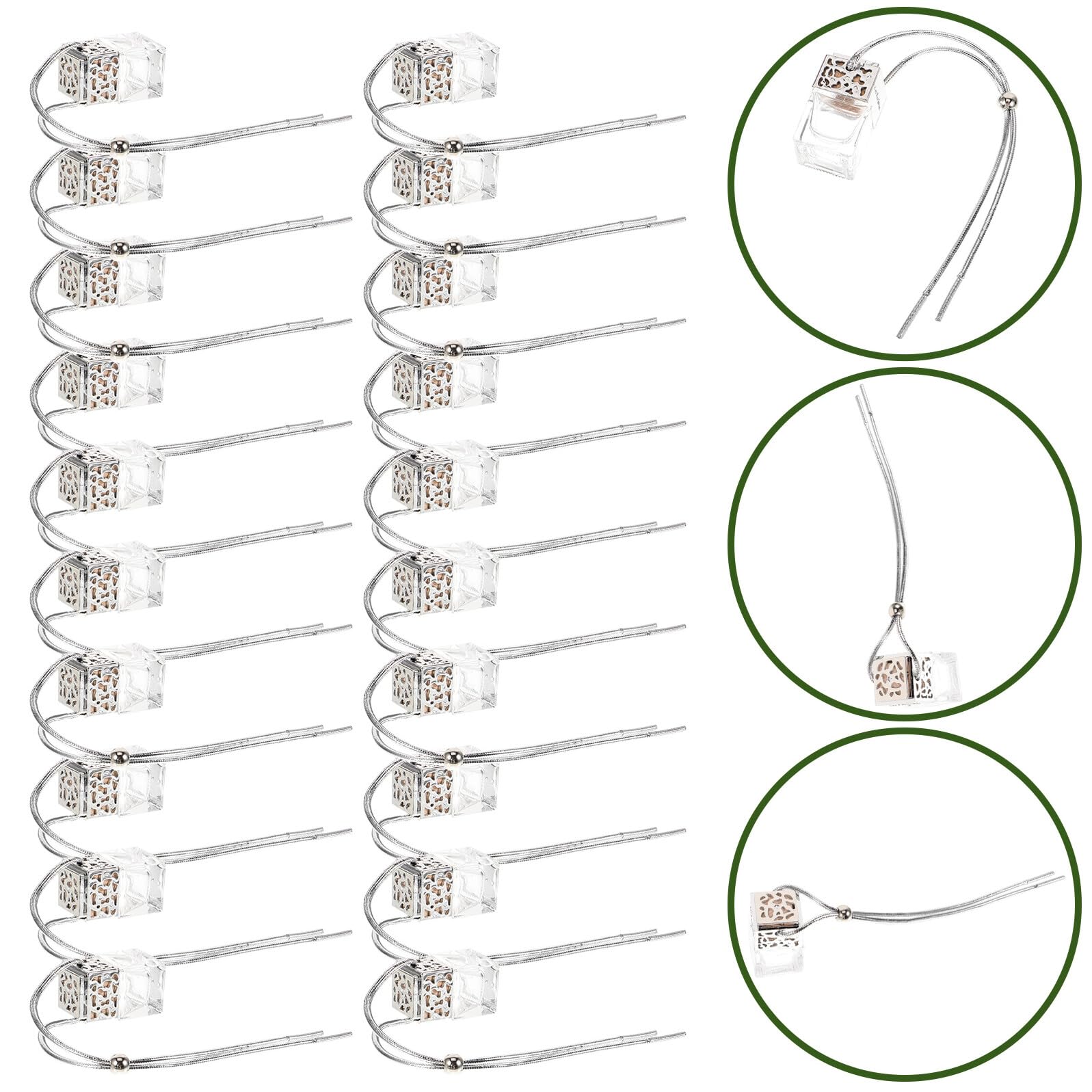 Toyvian 20 Stück Auto Glas Diffusorflaschen 8 Ml Tragbar Multifunktional Parfümbehälter aus Glas mit Silbernem Design für Fahrzeug und Wohnraumdekoration